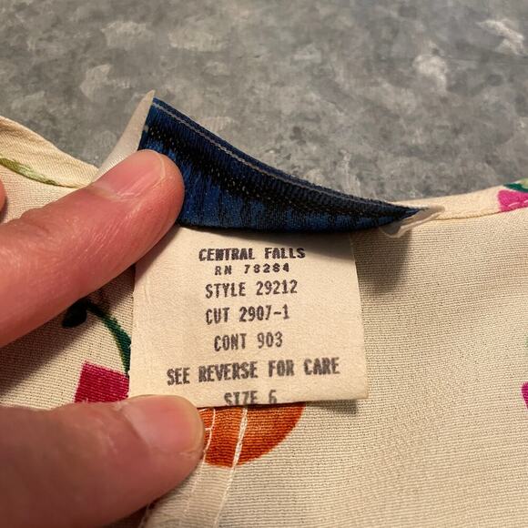 Vintage Central Falls House Plants Succulents Pleated Maxi Dress Small 6 USA 90s - Picture 7 of 16